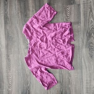 Women's Relaxed Scoop-Neck Blouse in Bright Fuchsia
